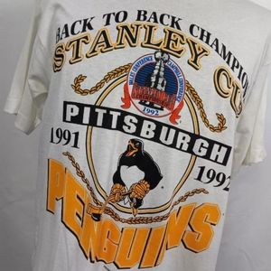 Vtg NHL Pittsburgh Penguins Stanley Cup 1992 Shirt